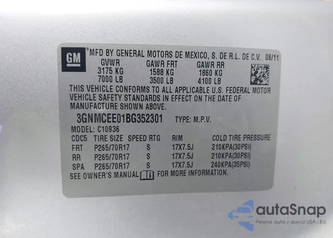 2011 Chevrolet Avalanche 1500 Ls from USA, damaged, VIN 3GNMCEE01BG352301